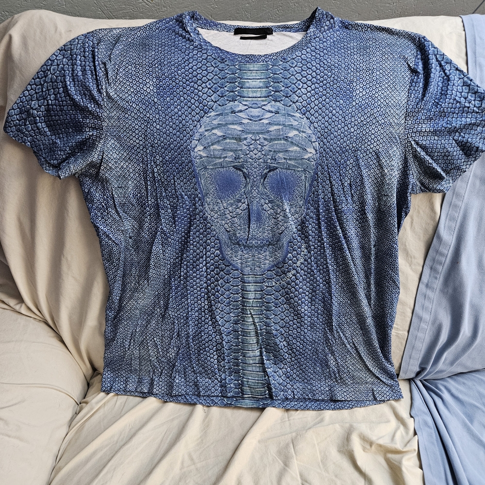 Alexander McQueen Blue Graphic Men's Tee
